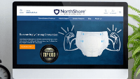 NorthShore's new homepage design with strongman arms
