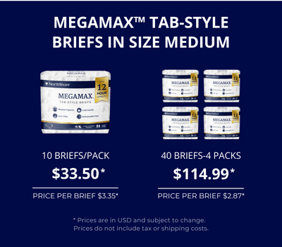 MEGAMAX Briefs price per package and case