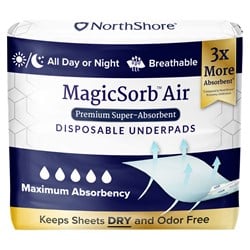 NorthShore MagicSorb Air Breathable Premium Disposable Bed Protectors (Underpads)