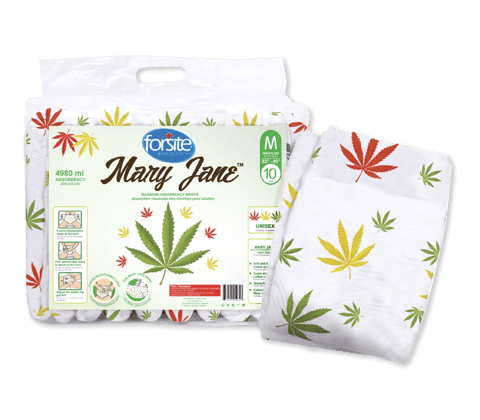 Forsite Mary Jane Plastic-Backed Printed Adult Diapers