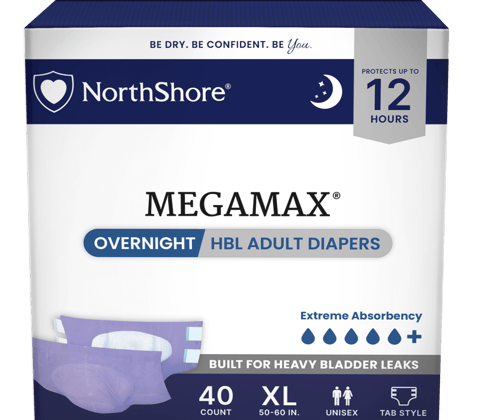 MegaMax Unisex Overnight HBL Adult Diapers with Tabs