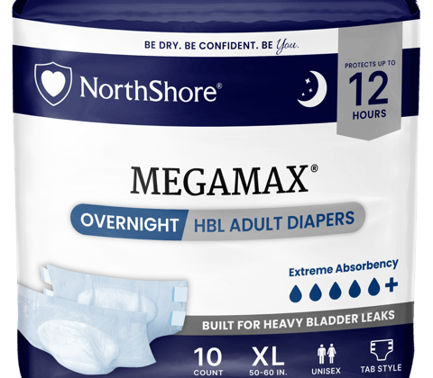 MegaMax Unisex Overnight HBL Adult Diapers with Tabs