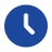 Fifty contact icon with clock-filled