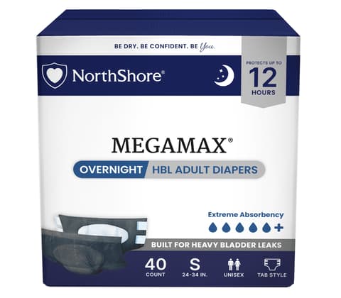MegaMax Unisex Overnight HBL Adult Diapers with Tabs