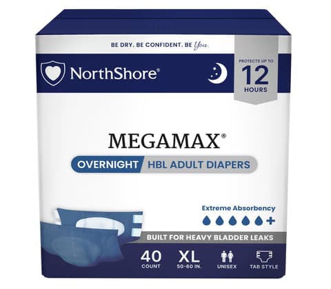 MegaMax Unisex Overnight HBL Adult Diapers with Tabs