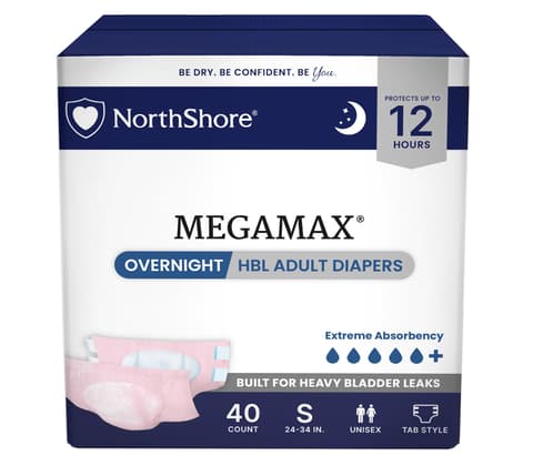 MegaMax Unisex Overnight HBL Adult Diapers with Tabs