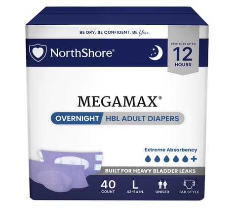 MegaMax Unisex Overnight HBL Adult Diapers with Tabs