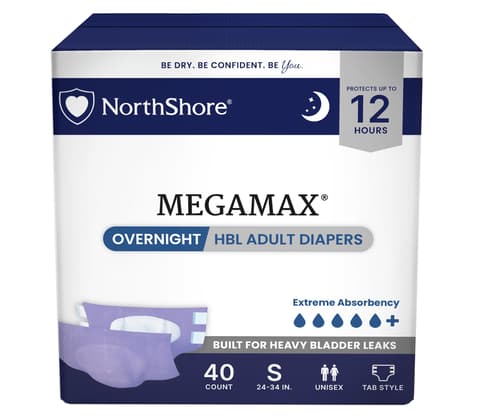MegaMax Unisex Overnight HBL Adult Diapers with Tabs