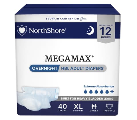 MegaMax Unisex Overnight HBL Adult Diapers with Tabs
