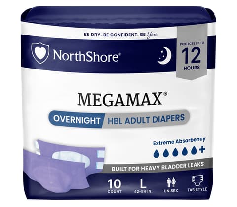MegaMax Unisex Overnight HBL Adult Diapers with Tabs