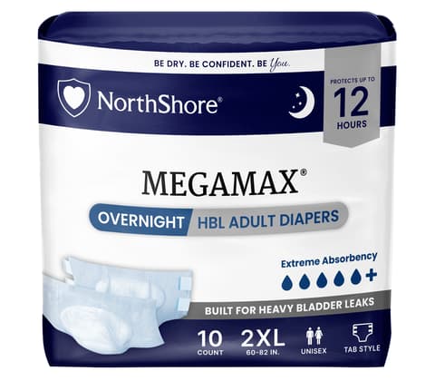 MegaMax Unisex Overnight HBL Adult Diapers with Tabs