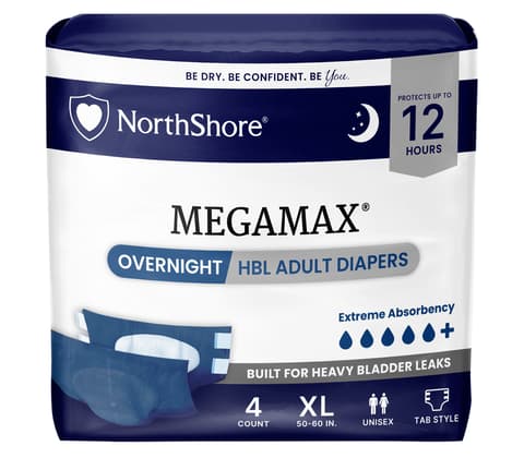 MegaMax Unisex Overnight HBL Adult Diapers with Tabs