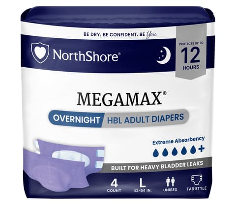 MegaMax Unisex Overnight HBL Adult Diapers with Tabs