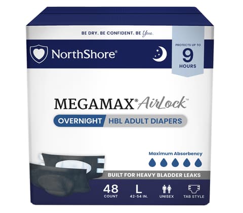 MegaMax AirLock Unisex Breathable HBL Adult Diapers with Tabs