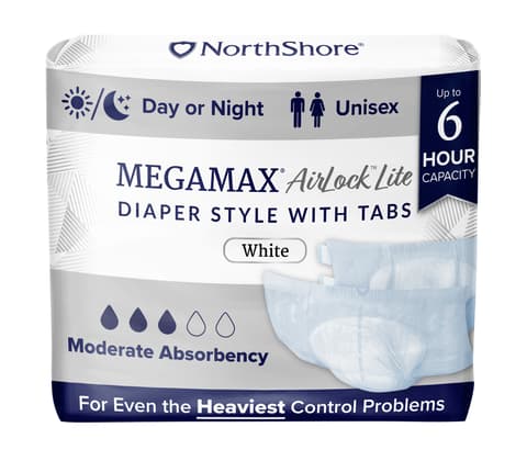 MegaMax AirLock Lite Unisex Breathable Adult Diapers with Tabs