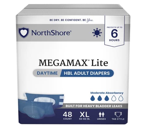 MegaMax Lite Unisex Daytime HBL Adult Diapers with Tabs