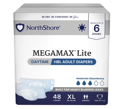 MegaMax Lite Unisex Daytime HBL Adult Diapers with Tabs