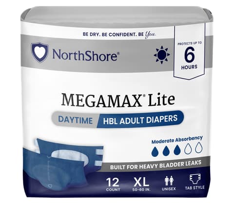MegaMax Lite Unisex Daytime HBL Adult Diapers with Tabs