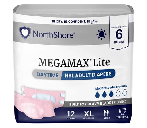 MegaMax Lite Unisex Daytime HBL Adult Diapers with Tabs