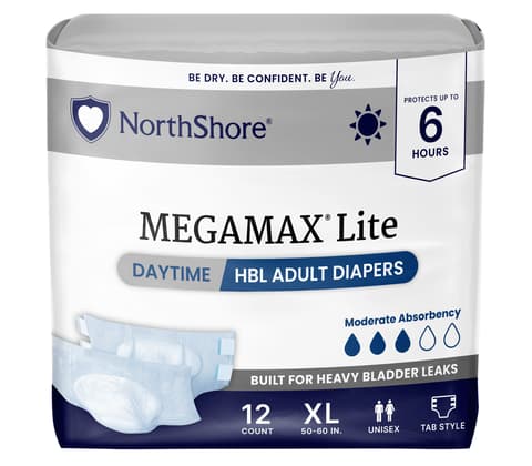 MegaMax Lite Unisex Daytime HBL Adult Diapers with Tabs