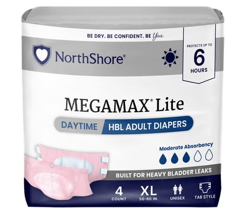 MegaMax Lite Unisex Daytime HBL Adult Diapers with Tabs