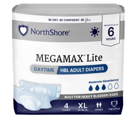 MegaMax Lite Unisex Daytime HBL Adult Diapers with Tabs