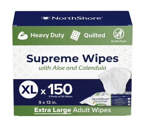 Supreme Quilted Extra-Large Adult Cleansing Wipes