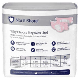 MegaMax Lite Unisex Daytime HBL Adult Diapers with Tabs