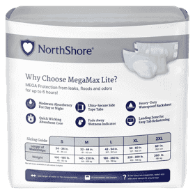 MegaMax Lite Unisex Daytime HBL Adult Diapers with Tabs