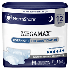 MegaMax Unisex Overnight HBL Adult Diapers with Tabs