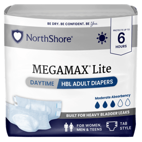 MegaMax Lite Unisex Daytime HBL Adult Diapers with Tabs