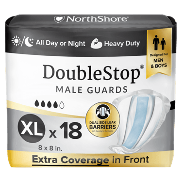 NorthShore DoubleStop XL Male Guards, Pack/18