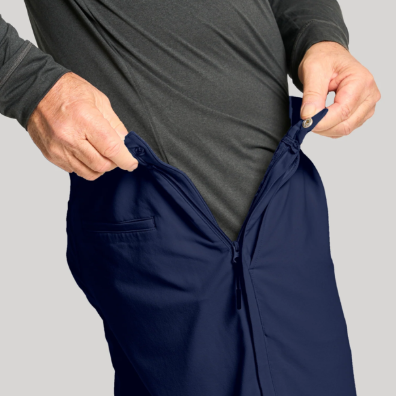 A person pulling his pants out of his pants