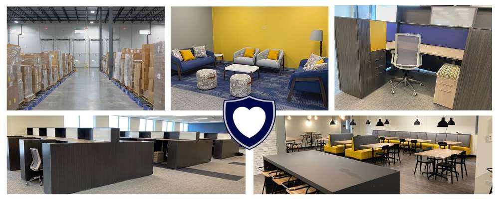 collage of NorthShore's new office in Green Oaks, Illinois