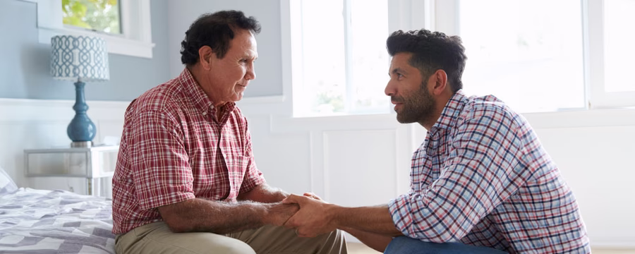 caregiver tending to person dealing with dementia