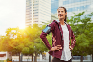 image of young woman working out