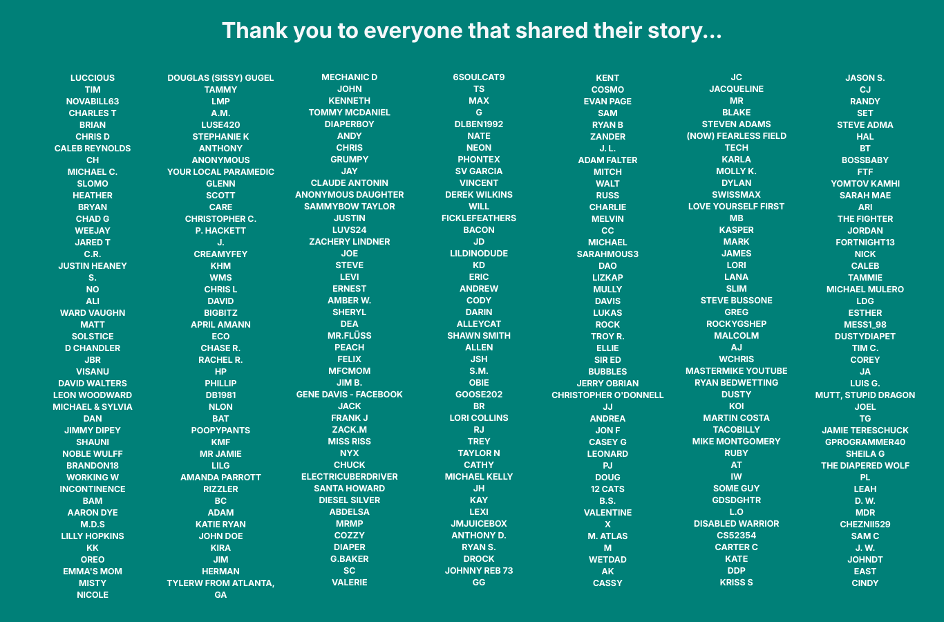 Thank you for sharing your story