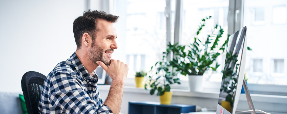 man working in office