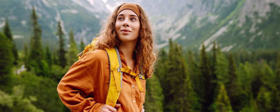 hiker enjoying life