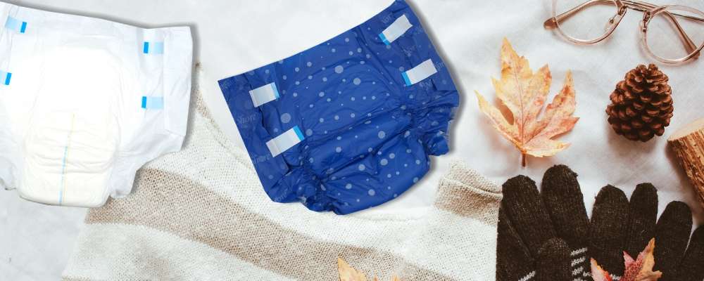Tab-style briefs with fall leaves and accessories