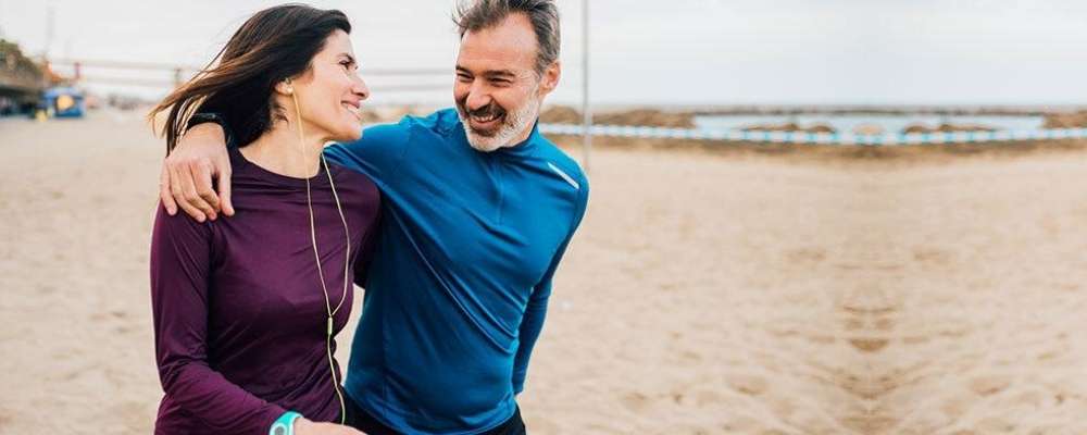 Active couple walking