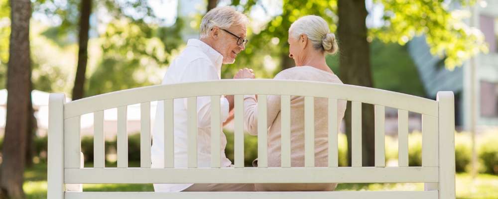 senior couple sitting together