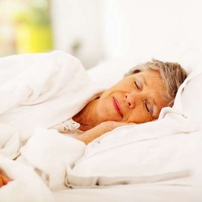 elderly woman sleeping