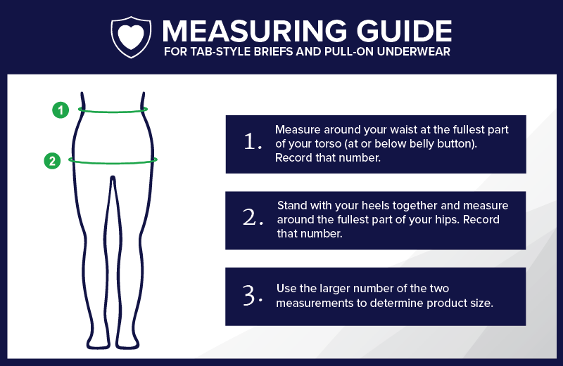 incontinence product measuring guide