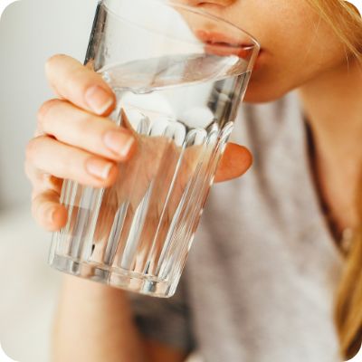 woman drinking water