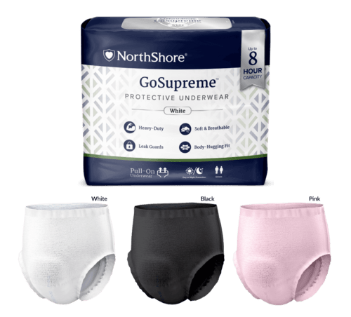 GoSupreme Pull-On Underwear, available in Pink, Black, and White