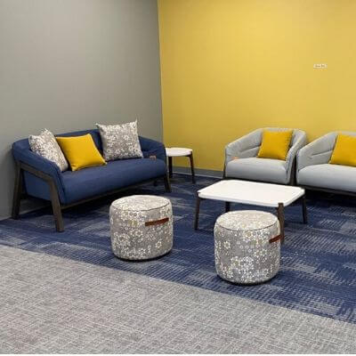 NorthShore's open huddle area in its new headquarters