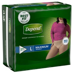 Depend Fit-Flex Underwear for Women, Maximum, Large