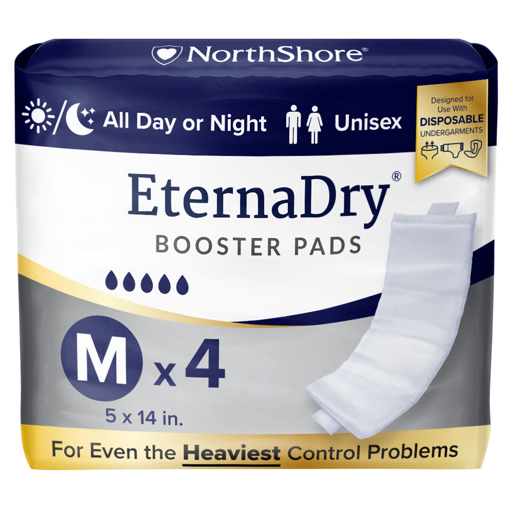 NorthShore Booster Pad Diaper Inserts with Adhesive Strip