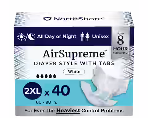 NorthShore AirSupreme 8-Hour Breathable Diaper Style Briefs